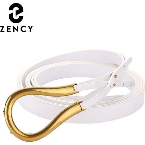 Zency Soft Cowhide Leather Waistband 2021 New Elegant Fashion Design Women Belt For Dress High Quality Pin Buckle Female Strap