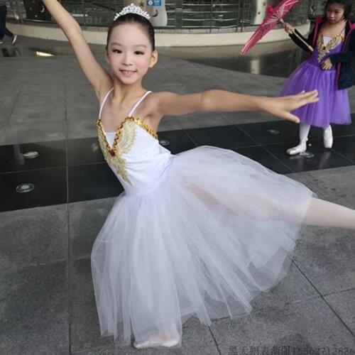 New Classical Professional White Swan Lake Ballet Costume Romantic Ballet Tutu Ballet Dresses Performance Girls Long Tutu Outfit