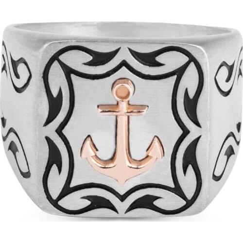 Anchor Model Silver Men Ring Captains Jewelery High Quality Fashionable Men Accessories Sailor Men Ring