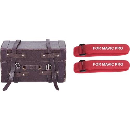 1:12 Doll House Miniature Mini Luggage Box with 2Pcs Propeller Blade Tape Straps Holder for DJI Mavic Pro Mavic AIR 2