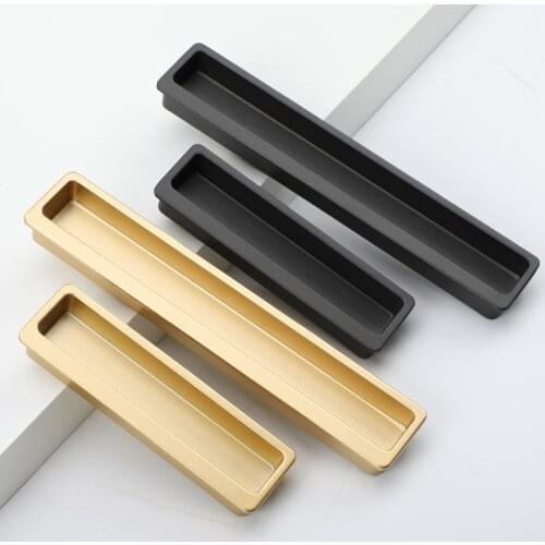 1PCS Recessed Hidden Furniture Handles Zine-alloy Cabinet Pulls Drawer Knobs for Cupboard Wardrobe Door Hardware Accessories