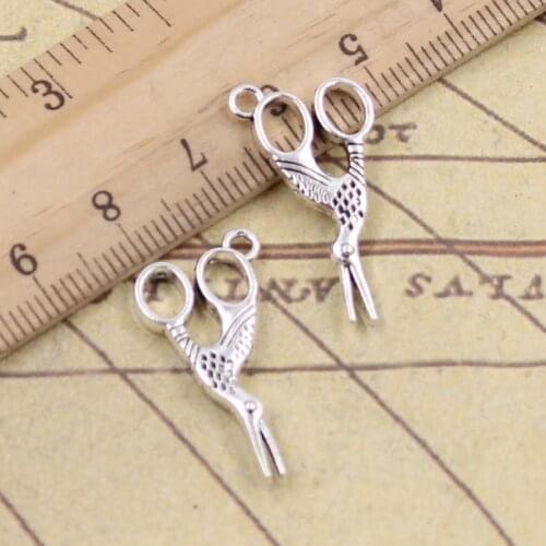 25pcs Charms Sewings Scissors 28x15mm Antique Bronze Silver Color Pendants Making DIY Handmade Tibetan Finding Jewelry