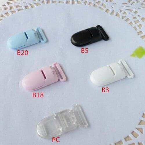 300PCS 20MM Fashion Baby Pacifier Clip Candy Colors Plastic Clip Pacify Soother Clips Plastic Safety Clip Multi Colors For Baby
