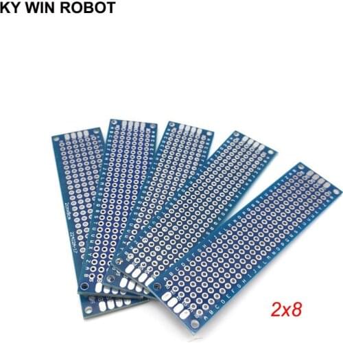 5pcs 2x8cm 20x80 mm Blue Double Side Prototype PCB Universal Printed Circuit Board Protoboard For Arduino