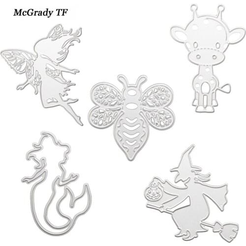 5pcs/set Lovely Characters Scrapbooking Cutting Dies Stencil Embossing Card Folder Suit Decoration Craft Die Cutting Template