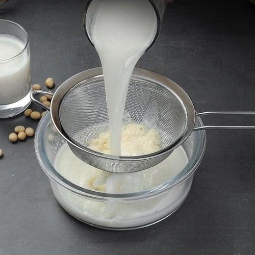 40Mesh Stainless steel colander soy milk strainer juice sesame sieve household kitchen noodle spoon Chinese flour sieve