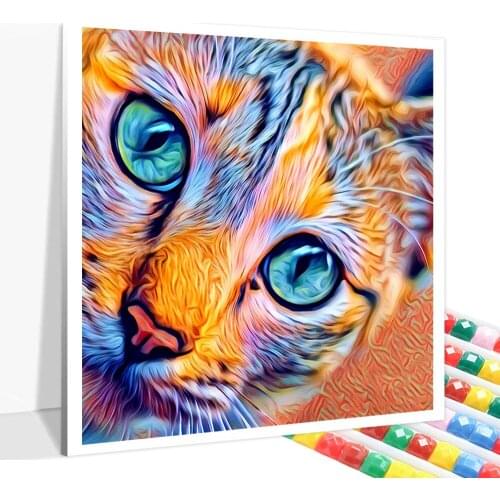 5D Diamond Painting Full Square/round Animal Embroidery Color Cat Art Cross Stitch Home Decoration Mosaic Handmade Kit Gift