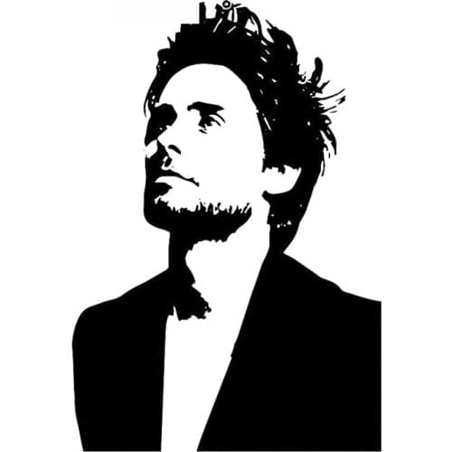 Car Sticker Joker Jared Leto Fashion Car Modeling Car Accessories Car PVC Sticker Waterproof Sunscreen Black/White,20cm*13cm