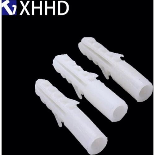 White Anti-Skid Plastic Expansion Tube Plastic Casing Expansion Screws Nylon Bulge Anchor Plug 6mm 8mm