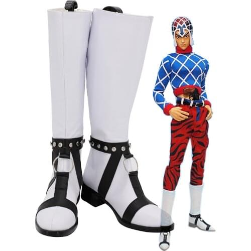 JoJos Bizarre Adventure Guido Mista Cosplay Boots White Shoes Custom Made Any Size for Boys and Girls