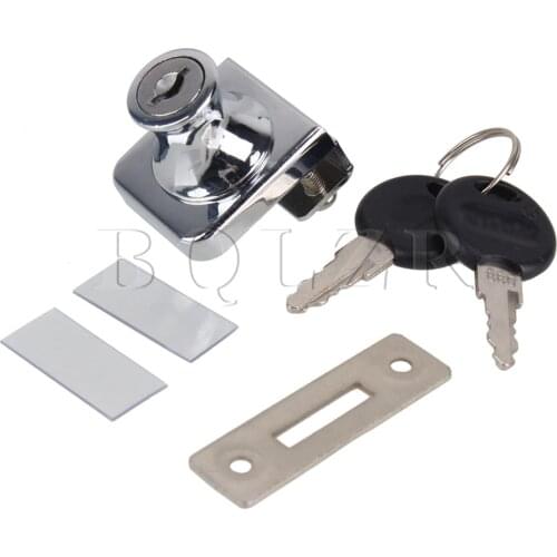 BQLZR Silver Tone Cabinet Show Case Display Glass Door Lock With Two Keys and Screws