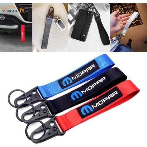 VEHICAR MOPAR Key Ring Strip Auto Keychain Trailer Belt Backpack Embroidery Nylon Key Holder For JDM Lovers