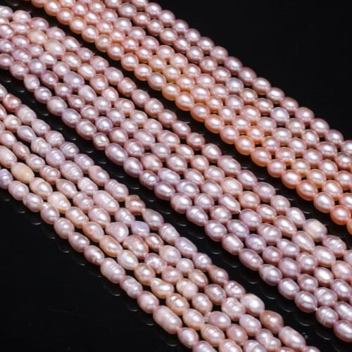 Natural Freshwater Pearl Beads High Quality Rice Shape Punch Loose Beads for DIY Elegant Necklace Bracelet Jewelry Making 4-5MM