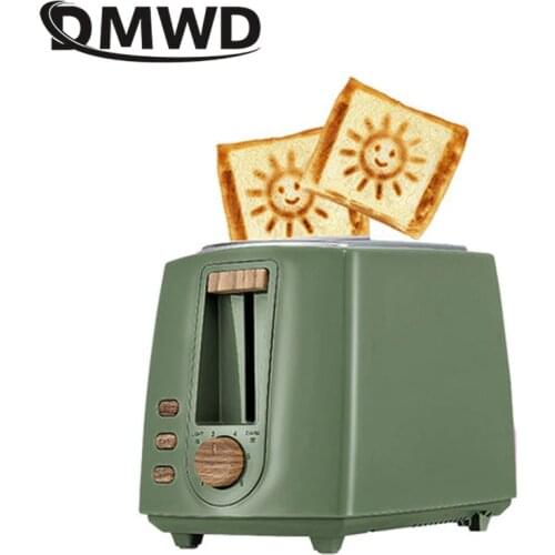 DWMD Stainless steel Electric Toaster Household Automatic Bread Baking Maker Breakfast Machine Toast Sandwich Grill Oven 2 Slice
