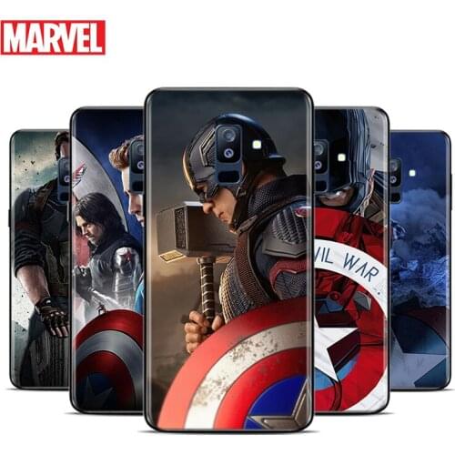 Marvel Captain America For Samsung Galaxy A9 A8 Star A8S A7 A6 A6S A5 A3 Plus 2018 2017 2016 A750 Black Phone Case