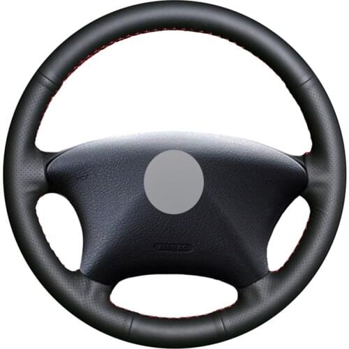 Black PU Faux Leather Steering Wheel Cover for Citroen Xsara 2001-2008 Picasso 2001-2008 C5 2001-2006 Peugeot Partner 2003-2008