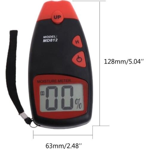 MD812 Digital Wood Moisture Meter LCD 2-pin Humidity Tester Timber Damp Detector