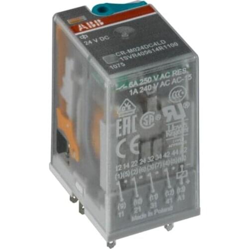 CR-M024DC4L 10038866 CR-M024DC4L Pluggable interface relay 4c/o, A1-A2=24VDC, 250V/6A, LED