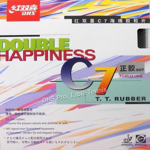 DHS C7 (C 7, C-7) Pips-Out Table Tennis / PingPong Topsheet (OX, Rubber Without Sponge)