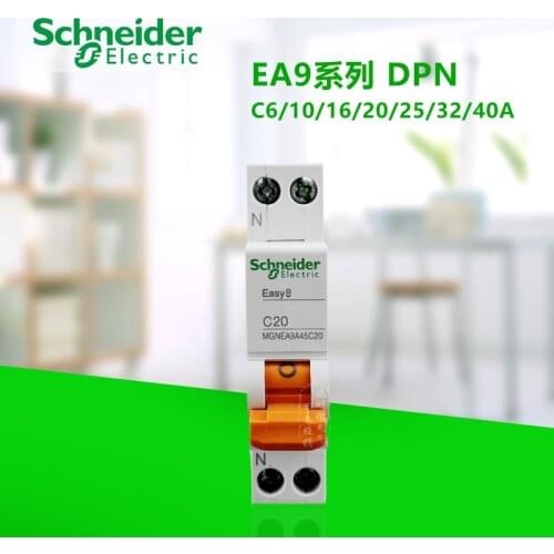 Phase Line + Neutral Line Small Circuit Breaker AC Type C 1P + N 10A 16A 20A Power Distribution Protection 50hz Mini MGNEA9A45C