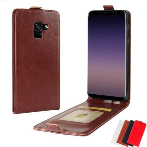 Flip Cover for Samsung Galaxy A8 A530F Case Vertical Crazy Horse Pattern Luxury Leather TPU Shell Phone Case 5.6" Card Slot