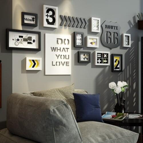 Wall Hanging Wooden Photo Frame Set 14Pcs For Hallway Bedroom Living Room Family Wall Decoration Modern Art Home Decor Picture