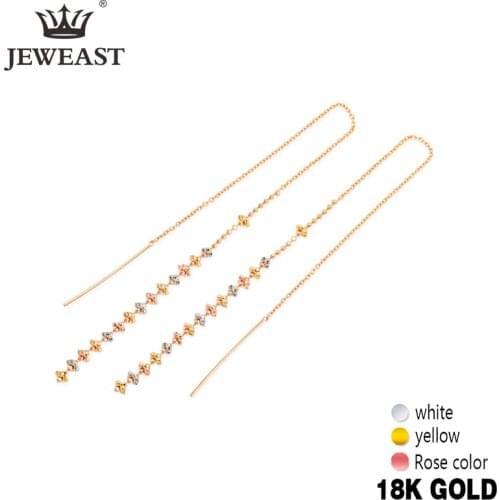 JYM 18K Pure Gold Earring Real AU 375 Solid Gold Earrings Nice Gemstone Upscale Trendy Party Fine Jewelry Hot Sell New 2020