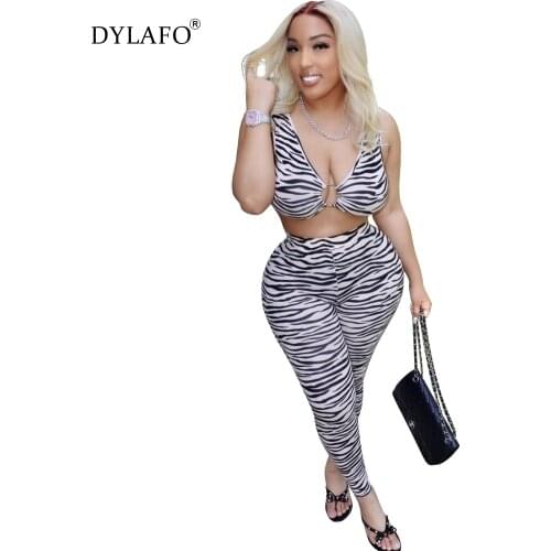 Summer 2021 Sexy Print Skinny Fitness Tracksuit Sets Women Elasticity Vests Tops And Pants Leggings Two Pices Suits Mujer