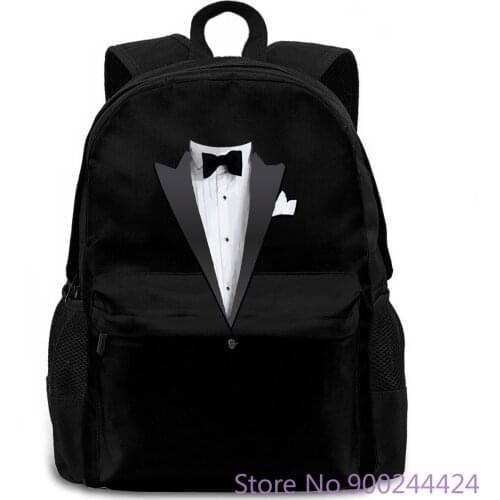 Tuxedo Costume Bow Tie Male Battery Print New Cool women men backpack laptop travel school adult student