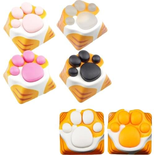 Metal Cat Paw Keycaps Squishy Paw Cat Claw Keycap for Mechanical Keyboard for Keyset Game Players Cute Creative Keyboard