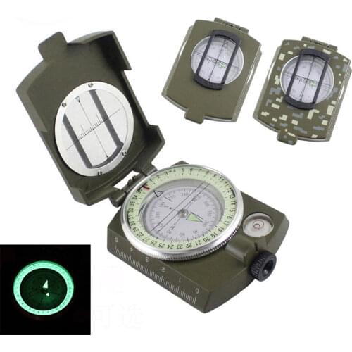 Multifunctional Compass All Metal Military Waterproof High Accuracy Compass with Bubble Level for Outdoor Activities
