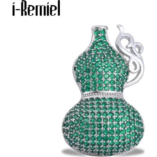 High-end Fashion Gourd Brooches Handmade Copper Zirconium Pin Jewelry Collar Pin Medal Luxury Gifts for Men Women Accessories