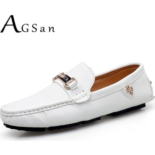 AGSan Moccasins Men Designer Driving Shoes Dropshipping Wholesale Mens Loafers Slip On Casual Office Loafers White Black 48 47