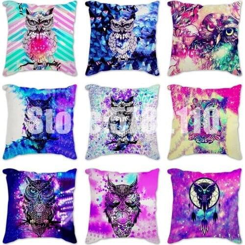 Cartoon Owl Sofa Decorative Cushion Cover Pillow Pillowcase Polyester 45*45cm Throw Pillows Home Decor Pillowcover Covers