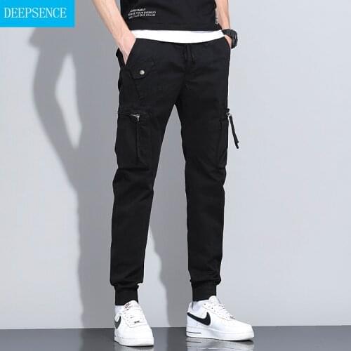 2021 New Side Pocket Mens Trousers Big Overalls Autumn Casual Pants Mens Overalls Elastic Band Overalls Men