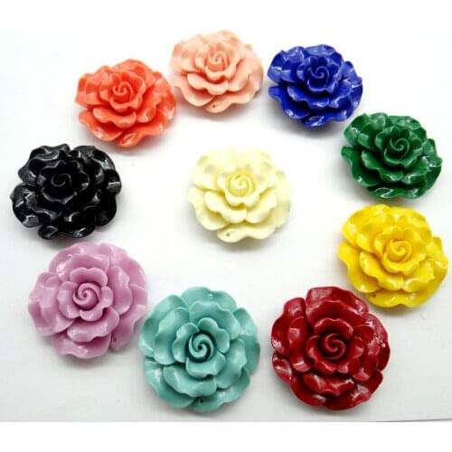 Natural Chinese Organic Cinnabar Quartz crystal carve of flower Pendant for diy Jewelry making Necklace Accessories 6pcs A31