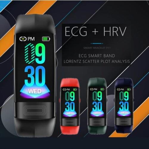 P11 ECG+PPG Smart Bracelet Heart Rate Fitness Tracker Watches Blood Pressure Bluetooth Waterproof Wearable Devices