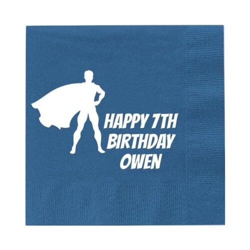 Super Hero Birthday Personalized Napkins | Boy Birthday | Super Hero Birthday | Superhero Birthday|Custom First Birthday Napkin