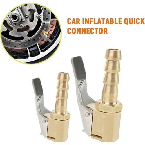 Portable Inflatable Pump For Car Tire Air Pump Valve Connector Clip-on Adapter Car Brass 6/8mm Tyre Wheel Valve American Type