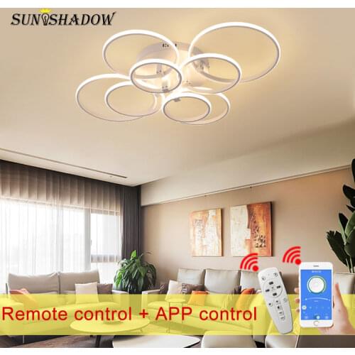Ceiling Light Modern LED Ceiling Lamp APP Control Luminaires For Living Room Bedroom Dining Room Kitchen Black&White Lamp Body