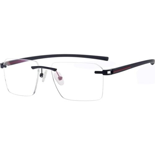 Colorful Fashion Rectangular Rimless Men And Women Optical Spectacles Frame With TR90 Temple For Myopia Prescription Lenses