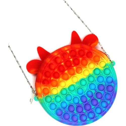 Bubble Coin Purse Bag Backpack Sensory Toy Decompression Silicone Backpack For Kids Adults Decompression Children Anti-Stress