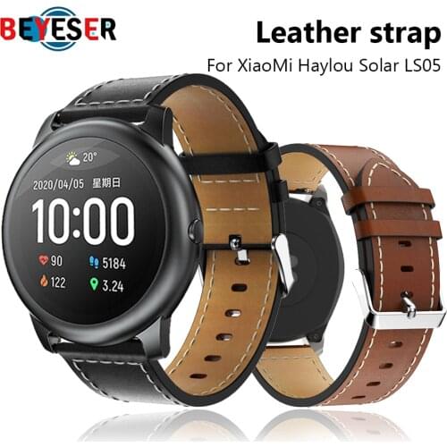 Smart Watch Strap For Haylou Solar LS05 LS02 Leather Watch Band For Xiaomi Haylou Solar Bracelet Replacement Wristband Correa