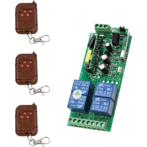 Wide Voltage 85V 110V 220V 250V 4CH RF Wireless Remote Control Relay Switch Receiver and Transmitter For LED Lamp Garage Doors