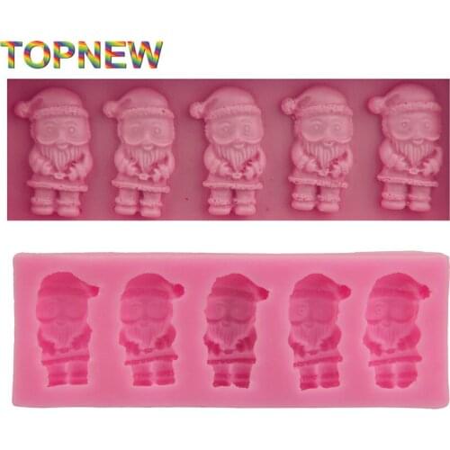 Cute Santa Claus Shape Fondant Cake Silicone Baking Tray DIY Cake Decoration Tools Chocolate Candy Jelly Mould 1859