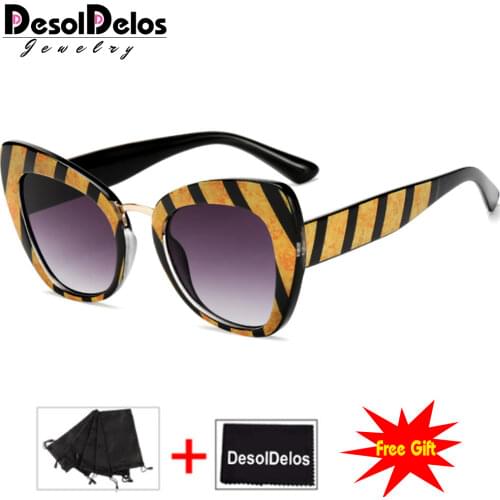 2019 Vintage Cat Eye Shades for Women Sunglasses Luxury Brand Designer Festival Clear Black White Leopard Sun Glasses