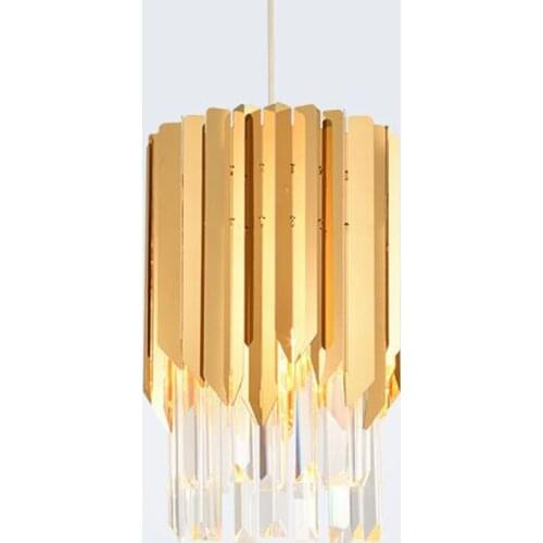 Modern Crystal Chandelier Light For Polished Single Dining Room LED Crystal Fixtures Chandelier Lighting Suspension Steel