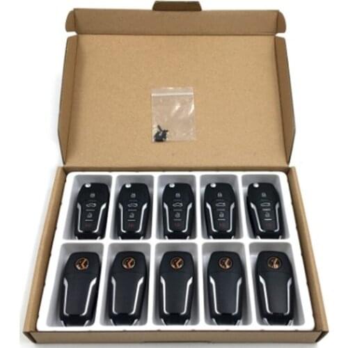 10pcs/lot English Version Universal Remote Key Fob 3+1Buttons XKFO01EN XEFO01EN for F ord Style for Xhorse VVDI Mini Key Tool