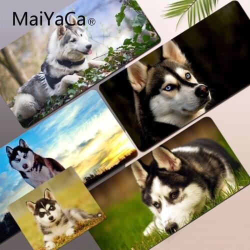 Animal Dog Husky Hot Sales Rubber Mouse Durable Desktop Mousepad Size for large Edge Locking Speed Version Game Keyboard Pad