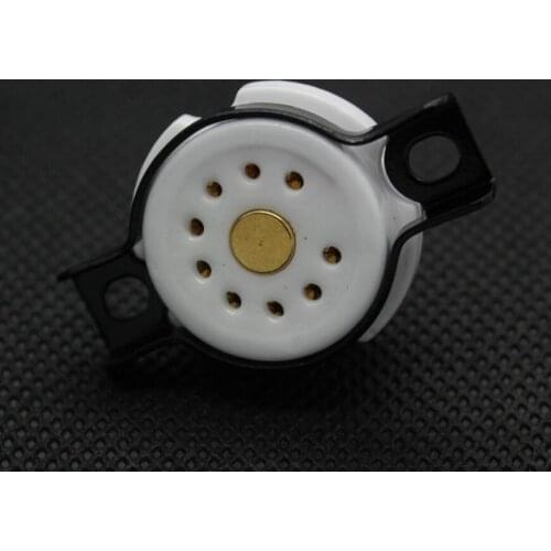 1pcs ceramic tube socket outlet seat tube CMC Small 9 pin golden for amplifier PCB 12AX7 12AU7 6922 EL84